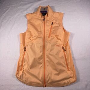 5.11 Tactical Orange Cascadia Zip Up Windbreaker Packable Vest Size XS